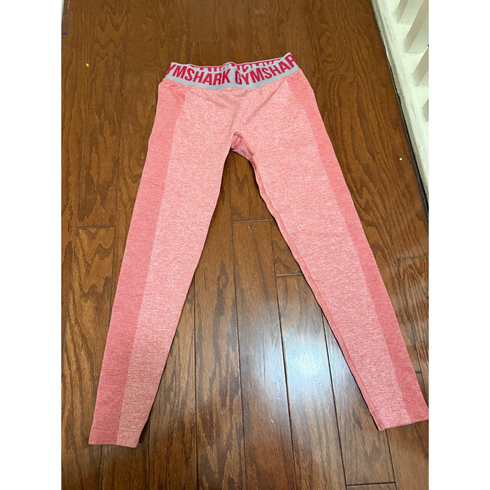 Gymshark Flex High Waisted Leggings Coral Pink Marl Seamless Womens Medium‎